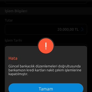 Yapı Kredi Bankası Nakit Avans Çekim İşlemi Kapatılması