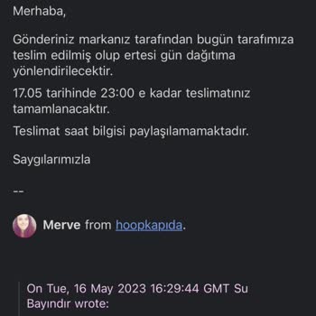 Hoopkapıda Teslim Edilmeyen Ürün