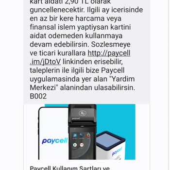 Paycell Kart Aidatı Sebepli Üyelik İptali