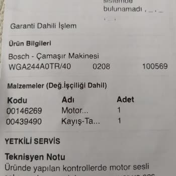 Bosch Çamaşır Makinesi Sorunu