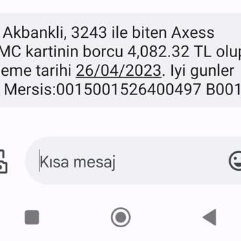 Akbank'tan Bana Ait Olmayan SMS Gönderilmesi