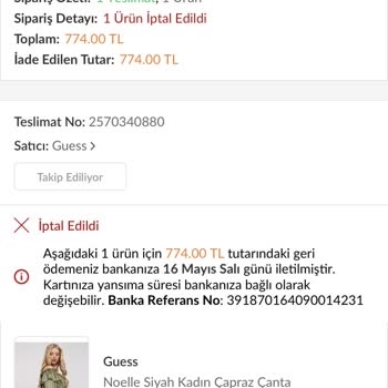 Guess Ürün Ucuza Sipariş Verince Stokta Yok Ama Pahalı Olarak Stokta Var