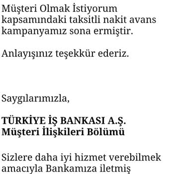 İş Bankası Taksitli Nakit Avans