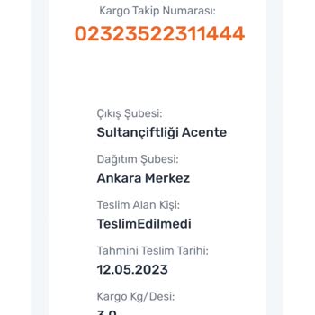 Sürat Kargo'nun Ürünümü Getirmemesi