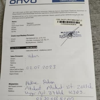 Onvo Kalitesiz Liği Servis Ve Müşteri Hizmetleri İlgisizliği