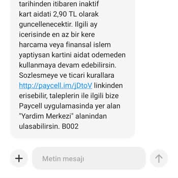 Paycell İnaktif Kart Aidatı Ödemesi