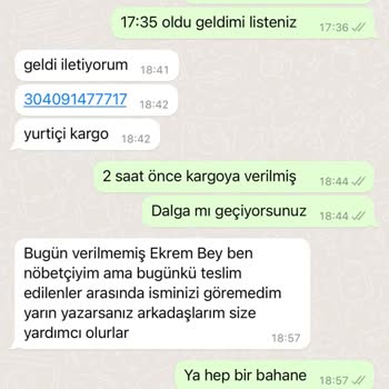 Hediyoo 7 Günde Verilemeyen Kargo Ve Firmanın Verildi Diye Yalan Söylemesi