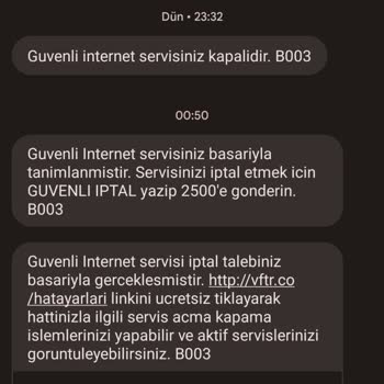 Vodafone Güvenli İnternet Sorunu Kısıtlı Mod