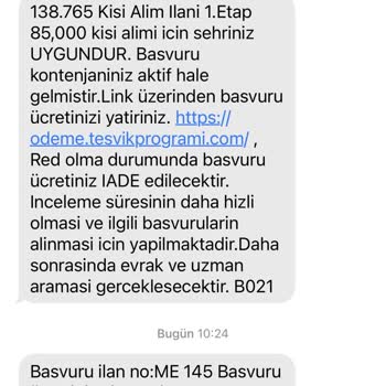 Teşvik Programı E-başvur.com'dan Yaptığım PTT Personel Alım Başvurusu