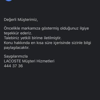 Lacoste Mağazası Ücret İadesi Yapmıyor!