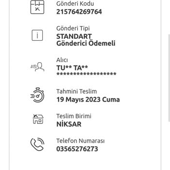 Yurtiçi Kargo Sipariş Elden Teslim