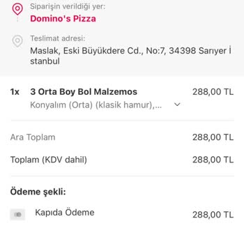 Domino's Pizza Gelmeyen Sipariş (Mağduriyet)