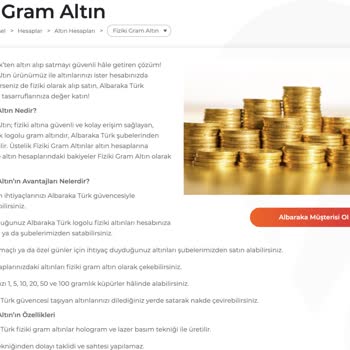 Albaraka Türk Katılım Bankası Fiziki Altın Teslimatı