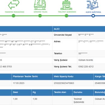 Sürat Kargo Gülsan Canik Kargo Problemi