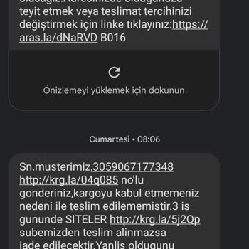 Aras Kargo Siparişimi Benim Haberim Olmadan İade Etti