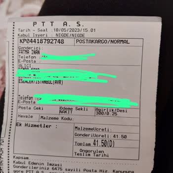 PTT Kargo Parası Şehir İçi Ücretlendirme