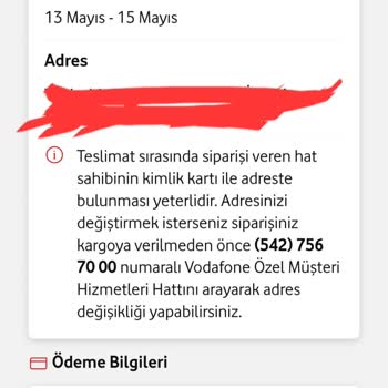 Vodafone Faturaya Ek Olarak Alınan Cihazın Tesliminde Gecikme