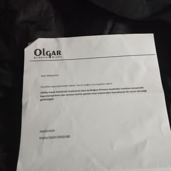 Oakley 'de Kalitesiz Ürün Var, Satış Sonrası Destek Yok