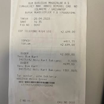 BİM Satılan Telefonu Gmail Hesabı İstemesi