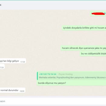 Poyraz Hosting Hostingim İçerisindeki Dosyalarım Silinmiş