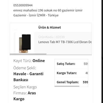 Dokunmatikci.com Firmaya Ulaşılamıyor Ve Siparişimiz Hala Ödeme Bekleniyor Kısmında