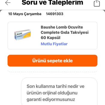 Hepsiburada Ocuvite Complete Ürün Şikayeti
