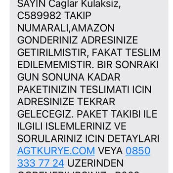 Amazon AGT Kurye Firması Ürünleri Zamanında Teslim Etmiyor