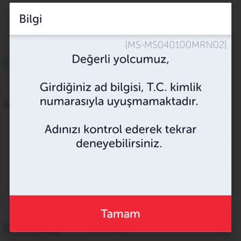 Turkish Airlines Hata Veriyor