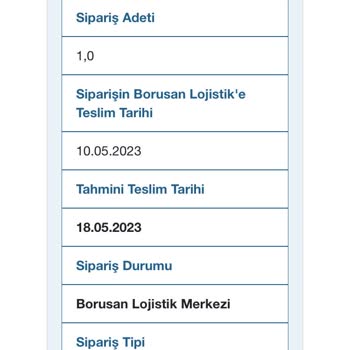 Borusan Lojistik Teslimat Tarihi Bilgisizliği