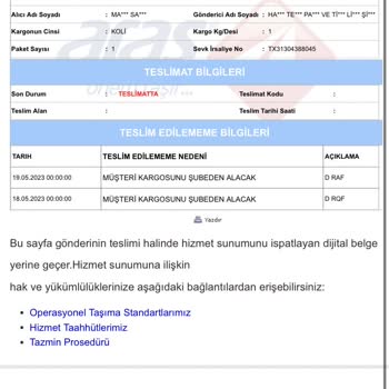 Aras Kargo Paketim Gelmedi Ve Yalan Söylüyorlar