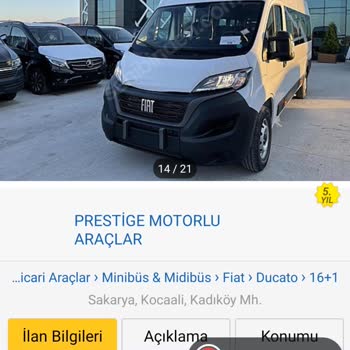 Sahibinden Ducato 16+1 Araç Alacaklar Car Prestige Sakarya (Kocaali) Yaklaşmasın.