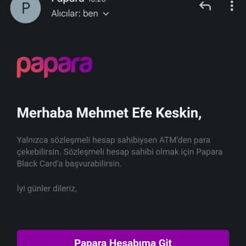 Papara Card Para Çekemiyorum