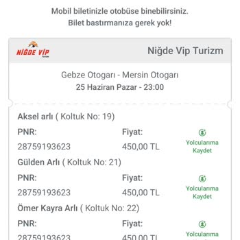 Niğde Vip Turizm Niğde Vıp Habersiz Bilet İptali
