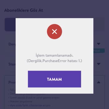 Dergilik.com.tr Dergilik Purchase Error Hatası