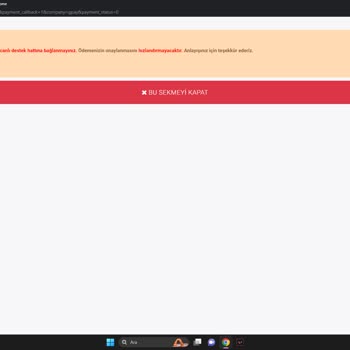 GPay Banka Tarafında Sistemsel Bir Hata Oluştu