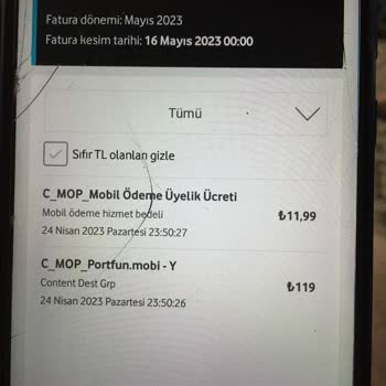 Vodafone CMOP Usulsüz Ücret Kesintisi Yapılması