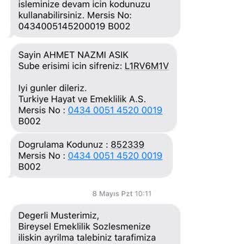 Türkiye Hayat Emeklilik BES'ten Çıkış İçin İrtibata Geçmiyorlar.