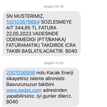 SEDAŞ/Sepaş Abonelik Öncesi Kaçak Kullanım Bana Yansıtılıyor