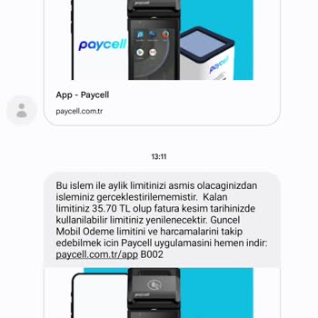 Paycell Limitimi Aşağı Çekti