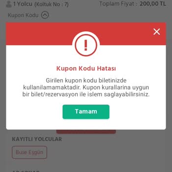 Obilet Demokrasi Bileti Kupon Kodu Kullanamıyorum