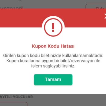 Obilet Kupon Kodu Hatası