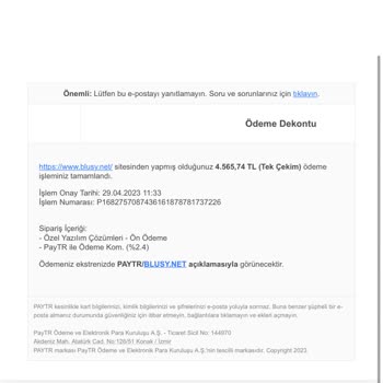 Blusy Yazılım  Ödeme İtirazı