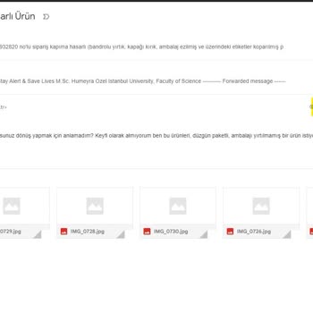 Supplementler Hasarlı Sipariş - Dönüş Yapılmadı