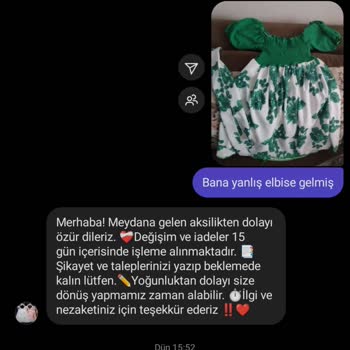 Zezecocukelbiseleri (Instagram) Instagram Zeze Çocuk Elbisesi Yanlış Ürün