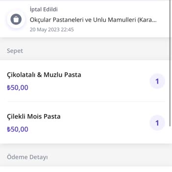 Okçular Pastanesi (Karagümrük) Sipariş Edilen Ürünler Getirilmedi