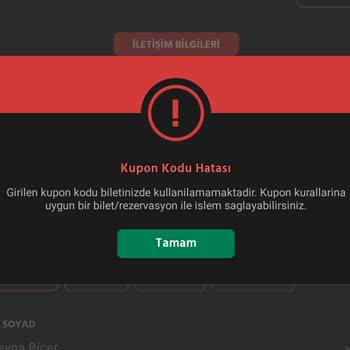 Obilet Demokrasi Bileti Kupon Hatası Veriyor
