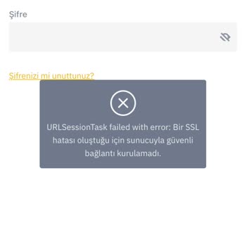 iPhone Binance TR Ye Giriş Yapamıyorum