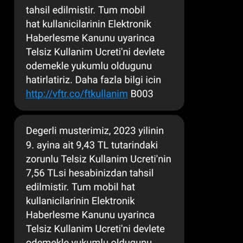 Vodafone Telsiz Kullanım Adıyla Haksız Kazanç!