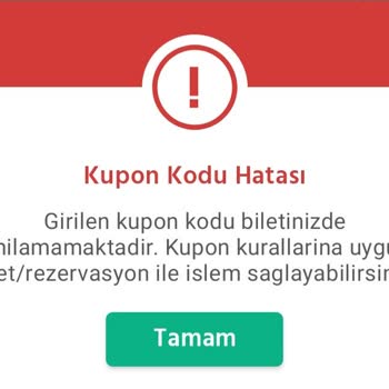 Demokrasi Bileti Obilet'te Kuponum Kabul Edilmiyor