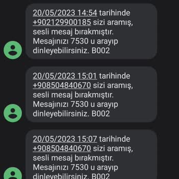 Turkcell Engellediğim Numaranın Sesli Mesaj Bıraktığına Dair SMS'ler Almam